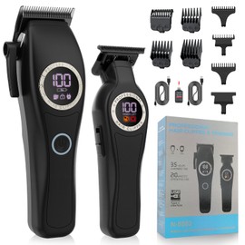 Lanumi Hair Clipper for Men Professional Clipper and Trimmer Set Rechargeable Barber Clippers Cordless Haircut Grooming Kit with LED Display Gift for Men