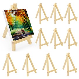 QINERSAW 10 Stück Mini Staffelei Holz Fotohalter Kartenhalter Memohalter Platzkartenhalter Tischkartenhalter Sitzkartenhalter kleine Staffelei Tischdeko für Hochzeit Geburtstag Taufe Party