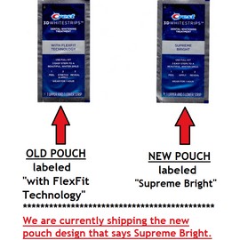 Crest 5 Pouch Trial Professional Whitening Routine 5 - CREST 3D White Supreme BRIGHT Flex-Fit Whitestrips Teeth Whitening Strips