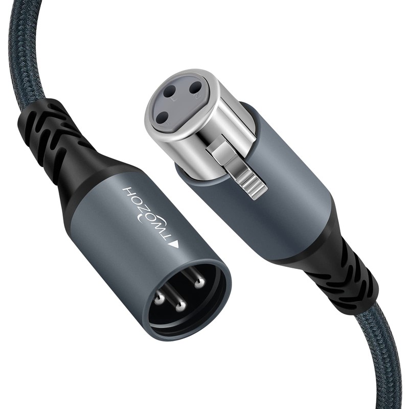 Twozoh Professional XLR Cable 1M, Braided Balanced 3Pin XLR Male