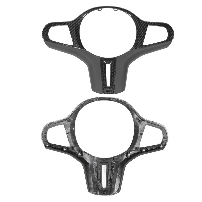 Car Steering Wheel Frame Cover Trim Sticker Decoration Carbon Fiber