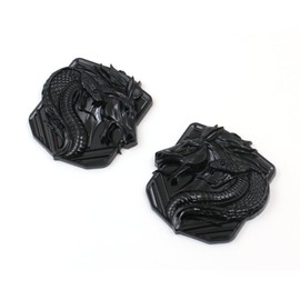 Xpipnns Pair Custom Dark Horse Cobra Style Emblem Compatible with 2011-2024+ Mustang F150 Dark Coyote Badge (Gloss Black)