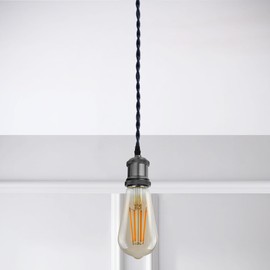 10 Meter altes 2-adriges rundes elektrisches Kabel mit goldfarbenem Stoffbezug. Textilkabel. Ideal für Lichter, Blitze und Lampen.