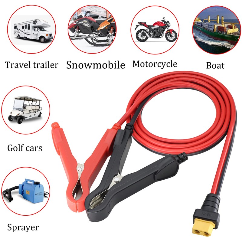 HCFeng 14AWG XT60 to Battery Alligator Clip Cable XT60 Conncter