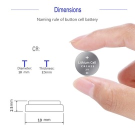 UOGTNON CR1025 3V Lithium Battery (10 - Pack)