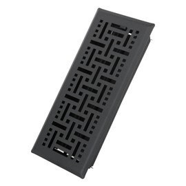 Ventyun Floor Register 4x10 Inches - Heavy Duty Walkable Steel Floor Vent Covers for Home Floor - Adjust Air Flow Direction Curved Safe Edges,Matte Black
