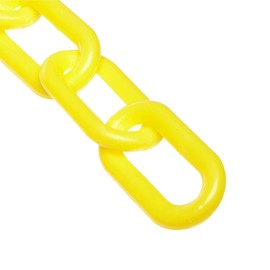 Mr. Chain Plastic Barrier Chain, Yellow, 2-Inch Link Diameter, 25-Foot Length (50002-25)