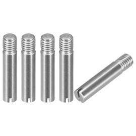 sourcing map 5Pcs M8 x 40mm Slotted Cylindrical Pin 304 Stainless Steel Dowel External Thread Locating Pin for Furniture Cabinets