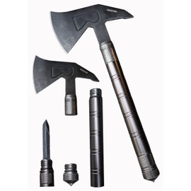 14.5'' Hand-Forged Axe, Aluminum Oxidation Handle Bushcraft Hatchet with Sheath,Survival Axes and Hatchets,Gardening Axes,Wood Chopping Axe, Camping Gears