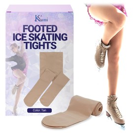 Kami-So - Mallas de patinaje sobre hielo | Tela de felpa suave | Ropa cómoda para practicar y competición | Mujeres y niñas | Varios tamaños, Lt. Tan, Small