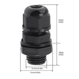 RTNLIT 1/4" NPT Cable Gland, Waterproof Adjustable Nylon Plastic Strain Relief Cord Connectors With Gaskets(Pack of 10)