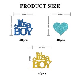 It's a Boy Confetti Glitter, Baby Shower Table Confetti, Gender Reveal, Boy 1st Birthday Scatter Confetti, Boy Table Decorations Confetti, 120pcs