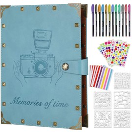 ZEEYUAN Scrapbook Photo Album Rivets Memory Book with writing space Leder DIY as a Gift for Mother's Day, Christmas, Birthday for Men and Women