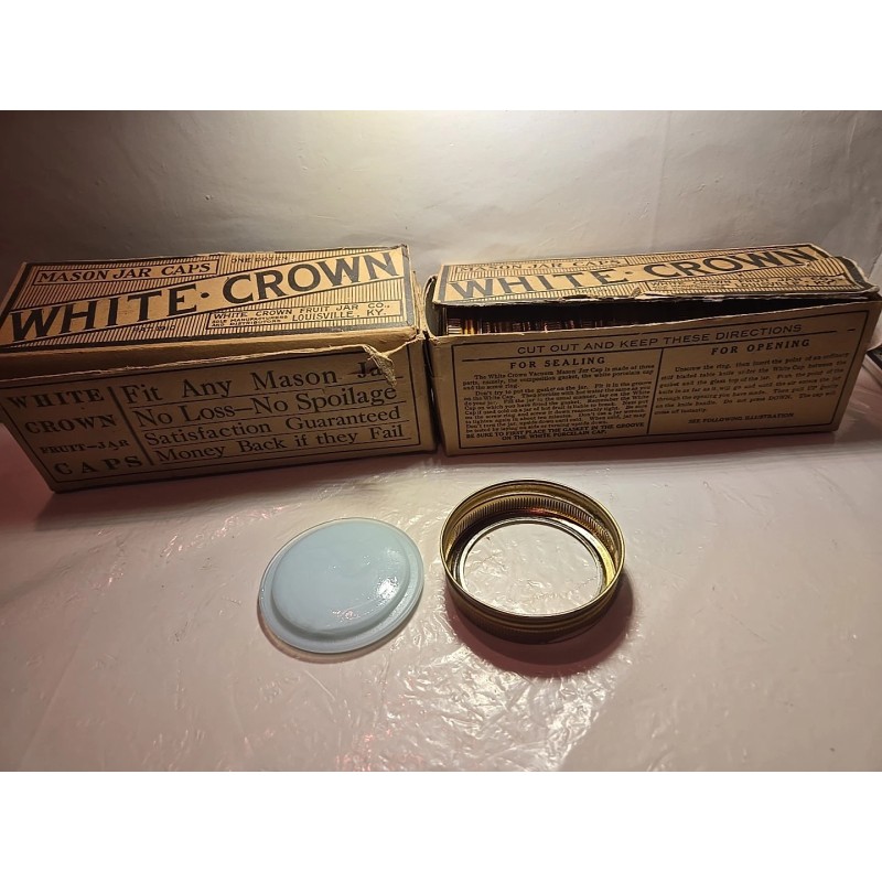 White Crown Scarce White Crown Vacuum Mason Jar Cap Emb