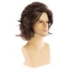 Short Wavy Brown Wigs for Men Natural Layered Cosplay Hair