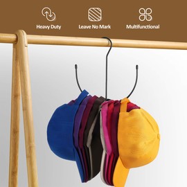 ZEDODIER Hat Hangers for Closet, Metal Hat Organizer Hat Racks for 10 Baseball Caps, Hat Holder Cap Storage, Black