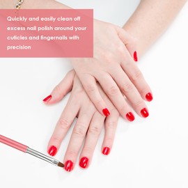 cobee Nail Clean Up Brush, 2PCS Nail Art Clean Up Brushes Nail Painting Brushes Nail Remover Brush Nail Pen Painting Tools for Nail Art Design Manicure Mistake Cleaning(Round, Angled, Rose Red)