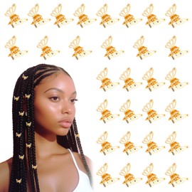 Ouligay 30 Pcs Gold Butterfly Hair Clips for Women,Mini Hair Clips for Women,Hollow Butterfly Metal Claw Clips Strong Hold,3D Gold Hair Jewelry for Women Fashion Hair Accessories Styling