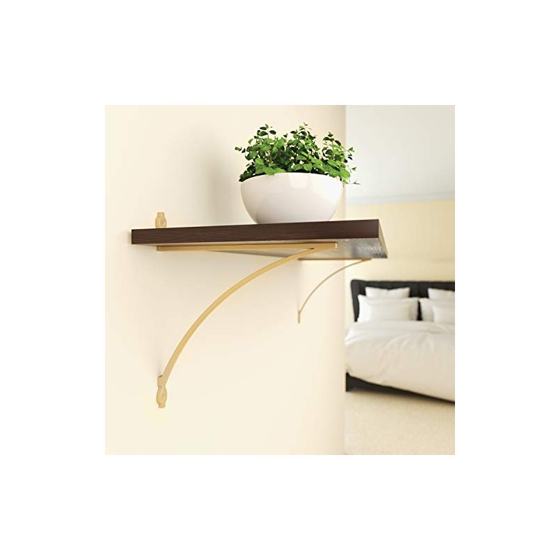 Knape & Vogt Shelf Bracket, Satin Gold, 12-inches, Holds Up