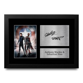 HWC Trading FR A4 Anthony Mackie & Sebastian Stan The Falcon and the Winter Soldier Gifts Printed Signed Autograph Picture for TV Show Fans - A4 Framed