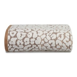 Allure Leopard Bath Sheet, 100% Cotton, Luxury Jacquard Print, Soft & Absorbent, 90cm x 150cm (Natural)