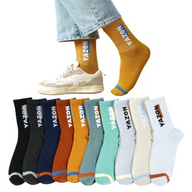 Yazon Men's Socks, Autumn and Winter, Colorful Socks, Cotton 10 Pair Set, Breathable, Sports, Business, Crew Length, Casual, Climbing, Anti-slip Socks, 9.8-10.6 inches (25-27 cm), Outdoor Socks