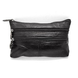 Equilibrium Leather Oblong Keyring Purse (Black)