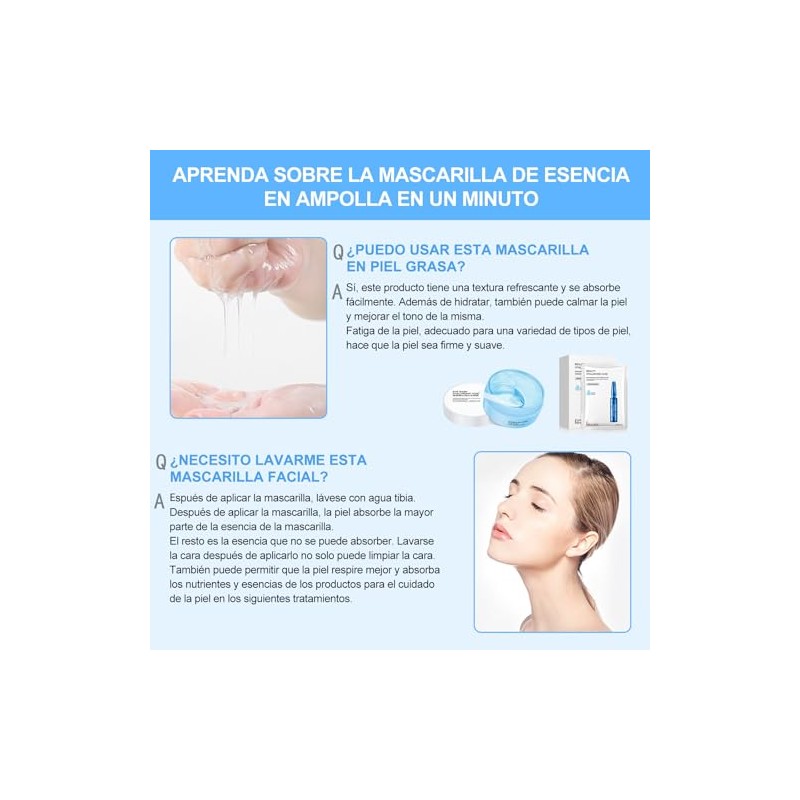 2Caja Parches para Ojos con Ácido Hialurónico y 1Caja Mascarilla