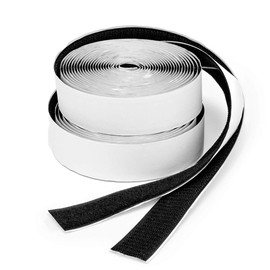 BRAVESHINE Hook Loop Roll with Adhesive - 1.2 Inch 16.5FT Heavy Duty Hook and Loop Strips - Industrial Strength Sticky Back Fabric Fastener Tape for Sewing Craft, Mounting or Hanging Items - Black