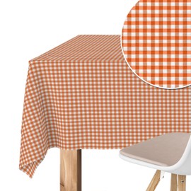 Martina Home Petit Vichy Orange 140 Round Tablecloth Teflon Confectioned