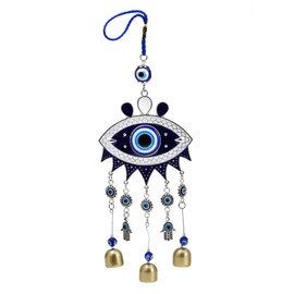 MAIGO Evil Eye Gifts -Blue Evil Eye Wind Bells,Evil Eyes Wind Chimes Hanging Ornament Home Garden or Outdoor Tree Topper Decoration Ornaments Good Luck Blessing Gifts,Evil Eye Door Hanging with Bells