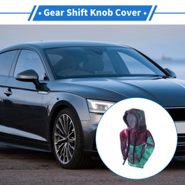 VekAuto Gear Shift Knob Cover Stick Shifting Handle Protector 17x16cm/6.69"x6.3" Red Green Polyester 1 Pc Hoodie Style Automotive Manual Universal
