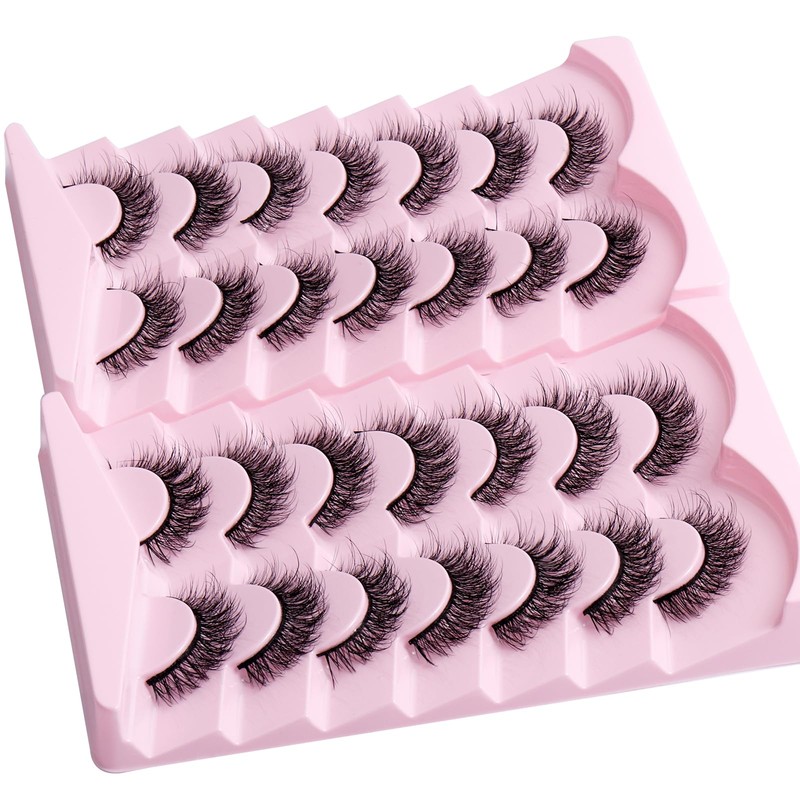 14 Pairs 6D False Eyelashes Fluffy Faux Mink D Curl