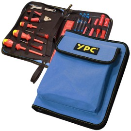 YPC ZipCaddy XL - Tool Folder 31 x 23 x 5 cm, Tool Organiser with Large Outer Pocket and 34 Holding Loops, Tool Bag Empty, Tool Folder, Spanner Bag, Tool Case