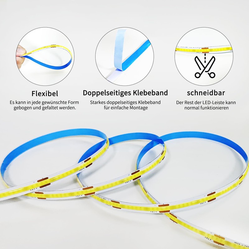 Yeewhale 30 m Dimmable COB LED Strip 6000 K White