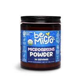 BeMicro Whole Food Microgreens Powder - US Grown, Small Batch, Nutritional Booster - Broccoli, Cabbage and Radish Microgreens Powder Blend - Cellular Health - 30 Servings / 12g