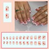 Short Press on Nails Square RIICFDD French Fake Nails Pink