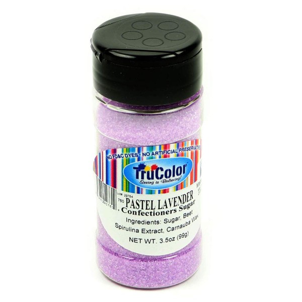 TruColor Natural Color Confectioners Sanding Sugar (Fine Crystals) - 3.5 Ounce Pastel Lavender