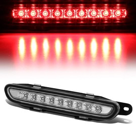 Chrome Housing Full LED Third 3rd Third Tail Brake Light Rear Center Stop Lamp Replacement for Dodge Charger 06-10