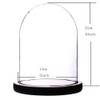 Somush Glass Cloche Bell Jar Display Dome with Black Wooden