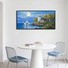CHATYOUNG Large Coastal Wall Art - Blue Ocean Lighthouse Sailboat