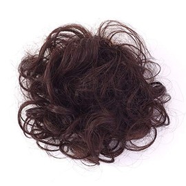 Priscilla GVS-03 Girls Scrunchie Wig, Dolly Curl, Heat Resistant, TDB, Dark Brown