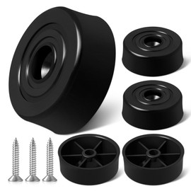 Dreamark Pack of 36 Furniture Feet, Black, Diameter 33 x H 13 mm, Round Furniture Legs, Feet for Furniture, Cabinet Feet, Furniture Gliders, Sofa Feet with 36 Screws for Cupboard, Chair, Table