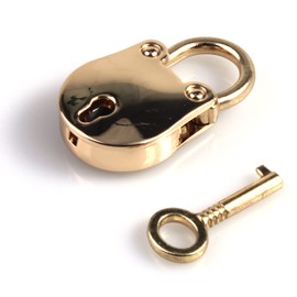 OZXNO 1PCS Vintage Mini Bear Padlock Key Lock Antique Style Small Key Lock (Gold)