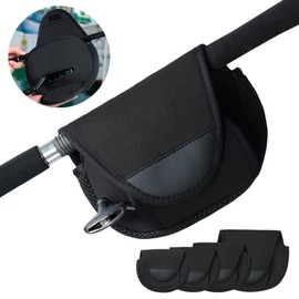 WeBirth Reel Cover, Spinning Bait, Electric, Neoprene Material, 4 Sizes to Choose from, Simple Design, Easy Storage, Easy to Access, Reel Case, Shimano DAIWA, Abu Garcia, black, Large