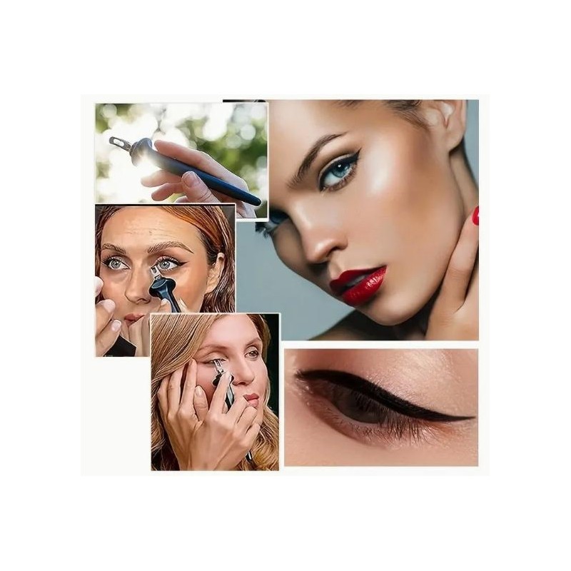 Eyeliner Applicator Kit, Silicone Eyeliner Tool with Eyeliner Cream, Reusable