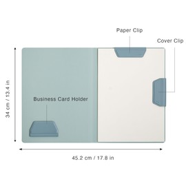 LHiDS Magnetic Business Portfolio Lite Resume Padfolio Organizer with Clipboard, Paper Clip, Writing Pad, Pen/Card Holder, Magnetic Closure for Work, School and More (Midnight Blue, A4/Letter)