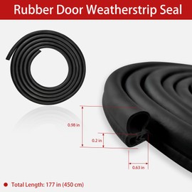1 Pair Door Seal Weatherstrip for 1988-2000, Compatible with Chevy GMC C1500 C2500 C3500 K1500 K2500 K3500, for Suburban Yukon Blazer Tahoe, Rubber Seal Trim Weather Stripping, Front Left+Right Side