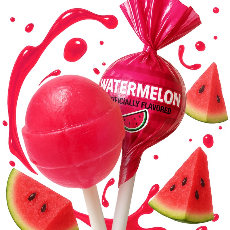 Watermelon Lollipops – 65 Count Bulk Candy Pack, Individually Wrapped