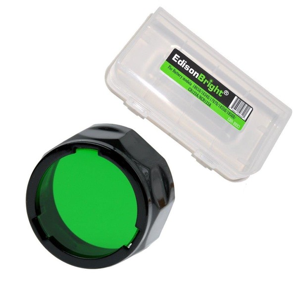 EdisonBright Fenix Filter Adapter, Green AOF-S-Green BBX3 Battery Case for PD35, PD12, UC35